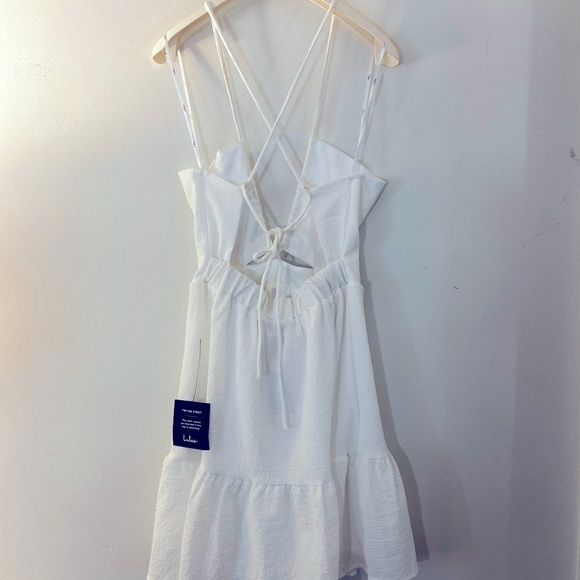 Lulu's Ivory Textured Dress with Strappy Detail - Picture 2 of 7